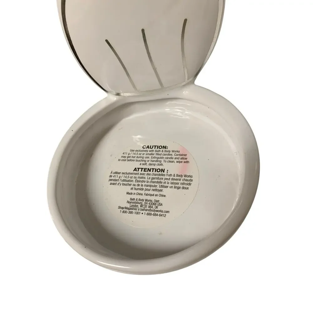 Bath & Body Works Ceramic Easter Bunny Standing 3 Wick Candle Holder‎ White Rare